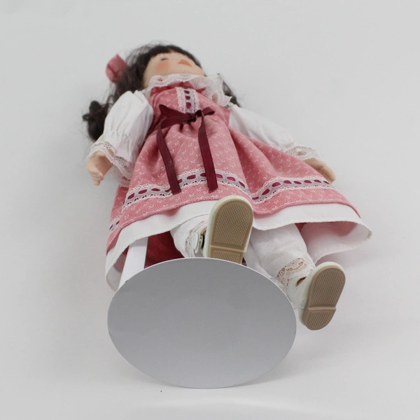 14" Victorian Girl Porcelain Doll with Stand