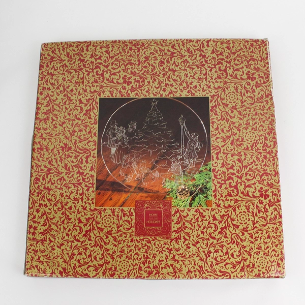 Home For The Holidays 15 Inch Caroling Crystal Platter Italy