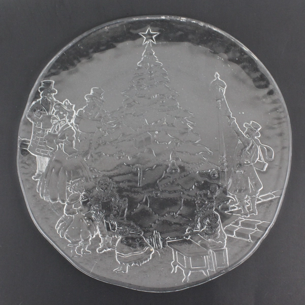 Home For The Holidays 15 Inch Caroling Crystal Platter Italy