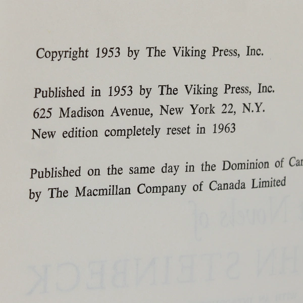 Vintage The Short Novels of John Steinbeck 1953 Hardcover DJ Book Club Edition