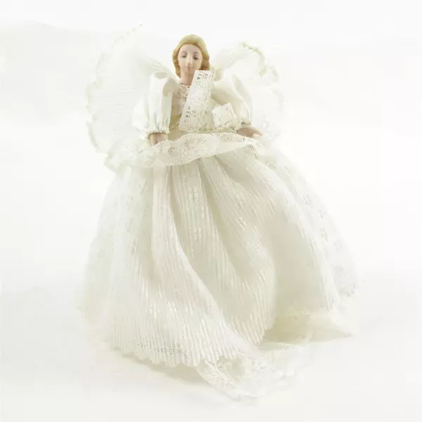 Christmas Angel Tree Topper 9" Used Holiday Ornament