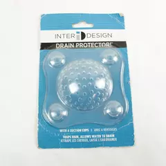 Inter Design Suction Drain Protector Hair Strainer Sink Stopper 7x4