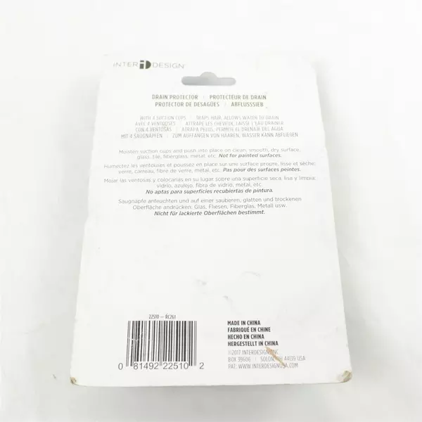 Inter Design Suction Drain Protector Hair Strainer Sink Stopper 7x4