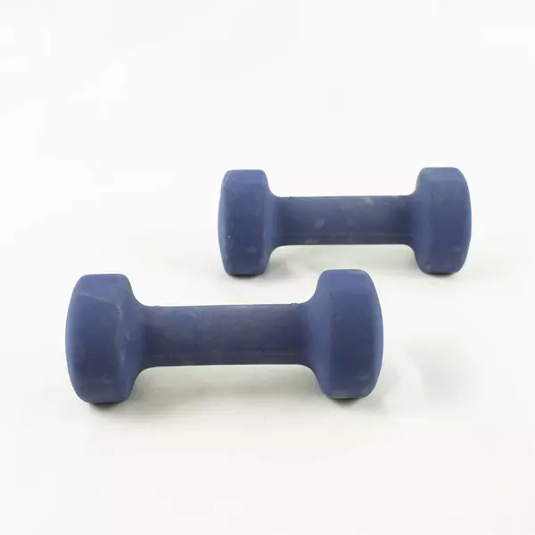 Pair 5 lb Blue Hand Weights Vinyl Dumbbells