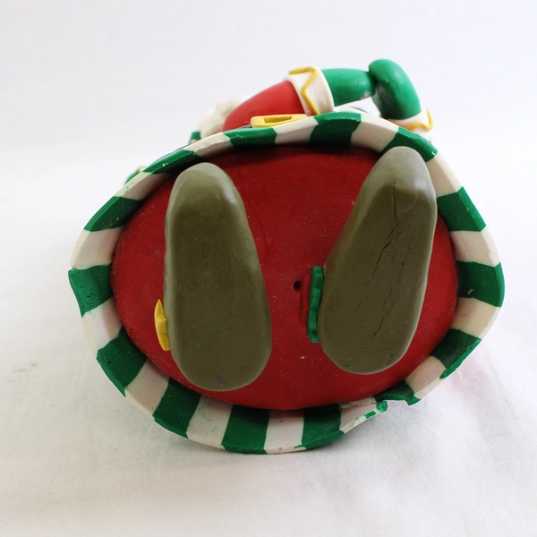 Handmade Polymer Clay Santa Figurine Seasonal Holiday Home Decor 9" Tall