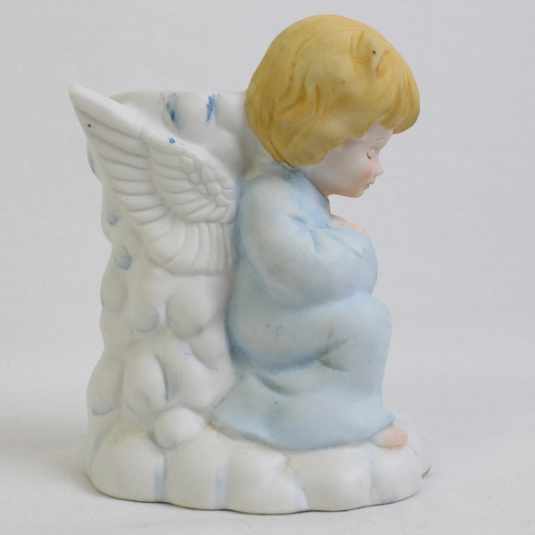 R. O. C. Christmas Around The World Praying Ceramic Angel Taper Candle Holder