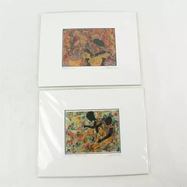 Lot of 2 Shedrick Wall Art Fisherwoman & Sitting Ballerinas 8x10 