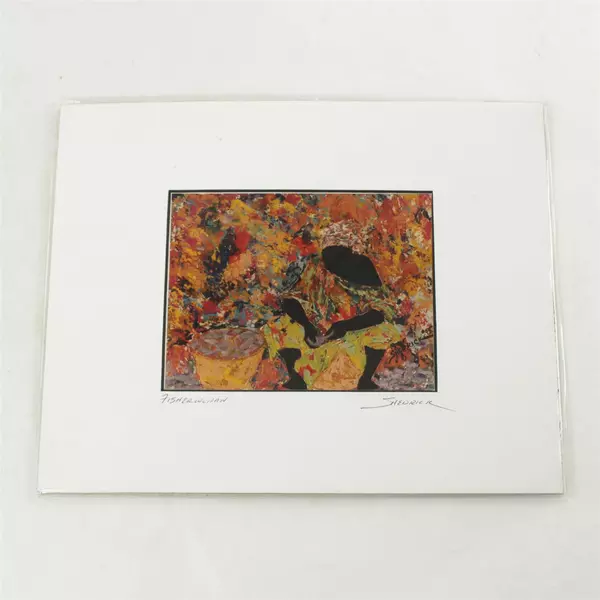 Lot of 2 Shedrick Wall Art Fisherwoman & Sitting Ballerinas 8x10 