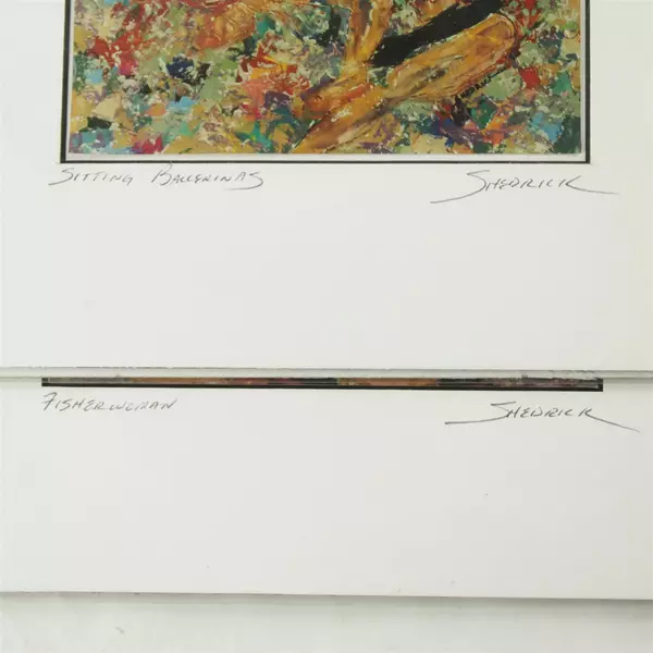 Lot of 2 Shedrick Wall Art Fisherwoman & Sitting Ballerinas 8x10 