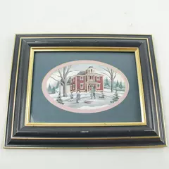 Catherine Karnes Munn Old Schoolhouse on a Snowy Day Wall Art 8x9.5
