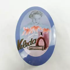 Vintage Veleda Oval Tin Can 1990s Collectible Cosmetic Tin