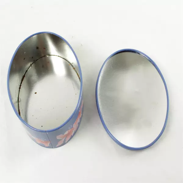 Vintage Veleda Oval Tin Can 1990s Collectible Cosmetic Tin