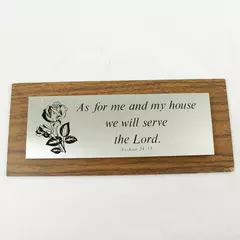 Wooden Scripture Plaque Joshua 24:15 As For Me And My House Wall Decor