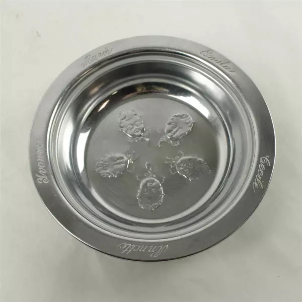 Vintage Dionne Quints Chrome Cereal Feeding Bowl Collectible