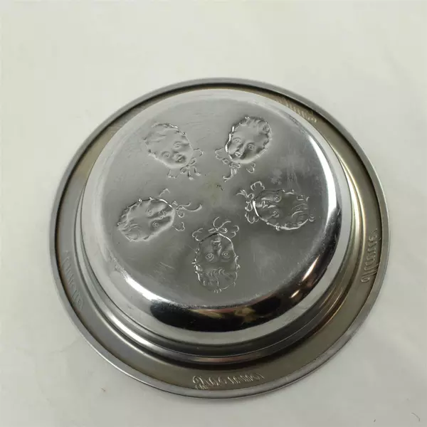 Vintage Dionne Quints Chrome Cereal Feeding Bowl Collectible