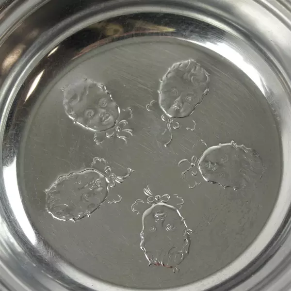 Vintage Dionne Quints Chrome Cereal Feeding Bowl Collectible