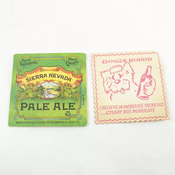 Lot of 5 Paper Coasters Brewery Designs Sierra Nevada Pale Ale Booze Hound