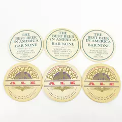 Lot of 6 Cardboard Coasters 4in Square Samuel Adams Bridgeport Ale 