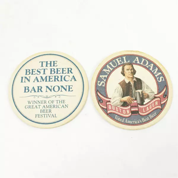 Lot of 6 Cardboard Coasters 4in Square Samuel Adams Bridgeport Ale 