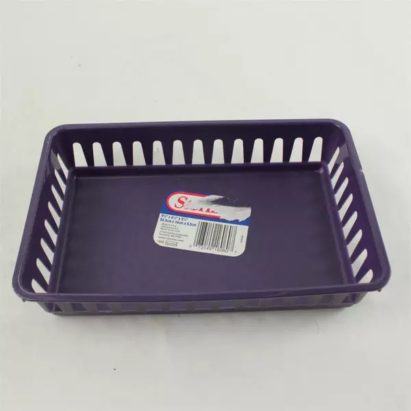 Sterlite Small Purple Organizer Basket - Stackable Desktop Drawer