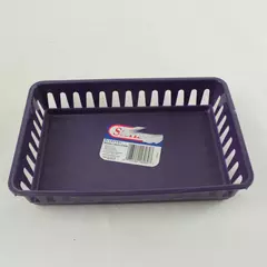Sterlite Small Purple Organizer Basket - Stackable Desktop Drawer