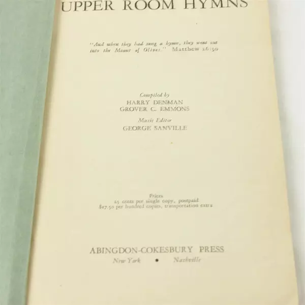 Upper Room Hymns Compiled by Denman & Emmons Paperback