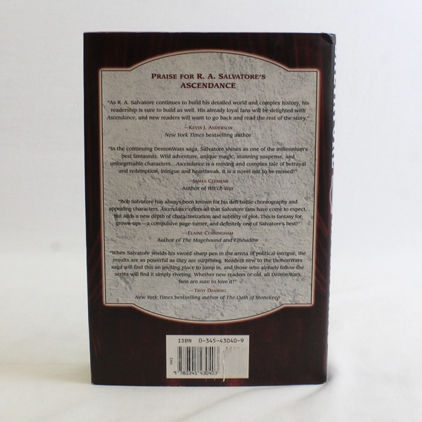 Ascendance R.A. Salvatore #1 of Second Demon Wars Saga 2001 Hardcover DJ 1st Ed