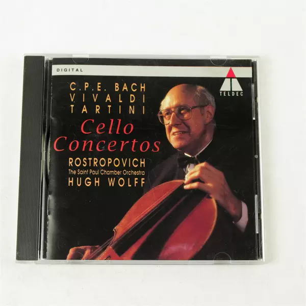 C.P.E. Bach Vivaldi Tartini Cello Concertos Rostropovich CD 1992 Teldec
