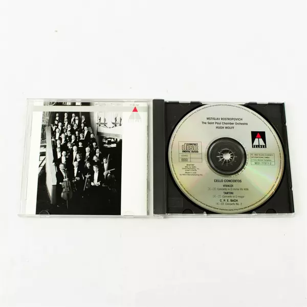 C.P.E. Bach Vivaldi Tartini Cello Concertos Rostropovich CD 1992 Teldec