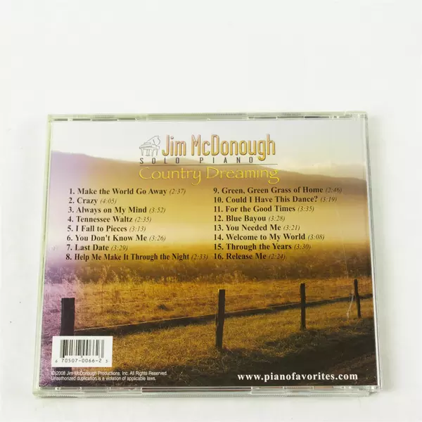 Jim McDonough - Solo Piano 'Country Dreaming' CD Untested