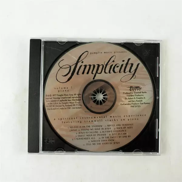 Simplicity Vol. 1 Piano CD Spiritual Instrumental Calming Music