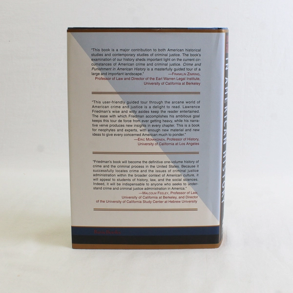 Crime And Punishment In American History HC, 1993 Dust Jacket