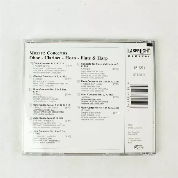 Mozart Concertos Vol. 6 CD 1990 LaserLight Digital Classical