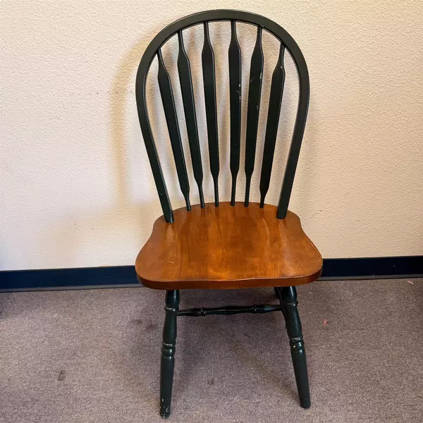 Set of 2 Dark Green Ash Wood Windsor Dining Chairs 