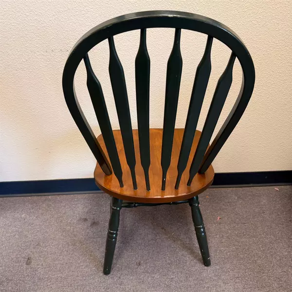 Set of 2 Dark Green Ash Wood Windsor Dining Chairs 