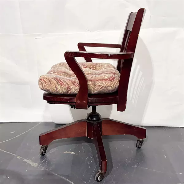 Levenger Co 1930s-Style Vintage Oak Swivel Banker's Chair