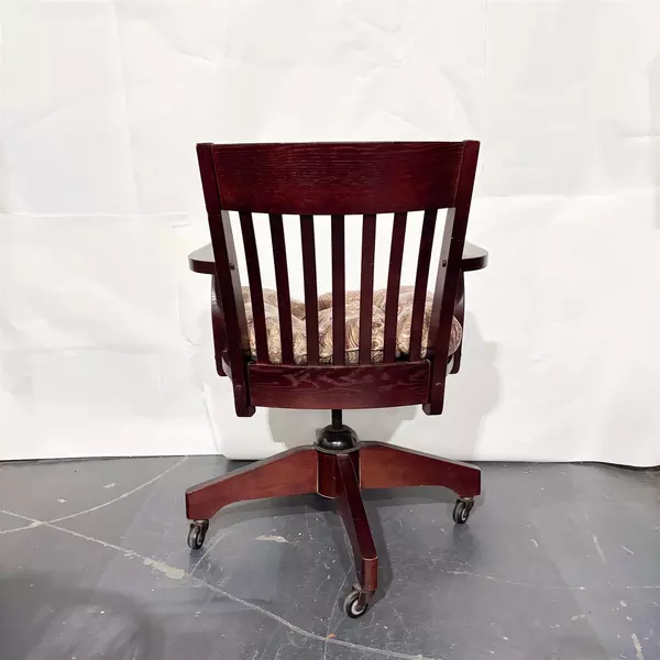 Levenger Co 1930s-Style Vintage Oak Swivel Banker's Chair