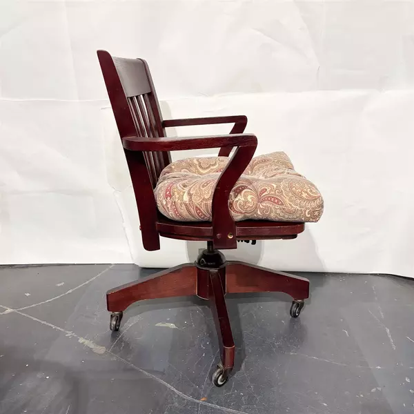 Levenger Co 1930s-Style Vintage Oak Swivel Banker's Chair