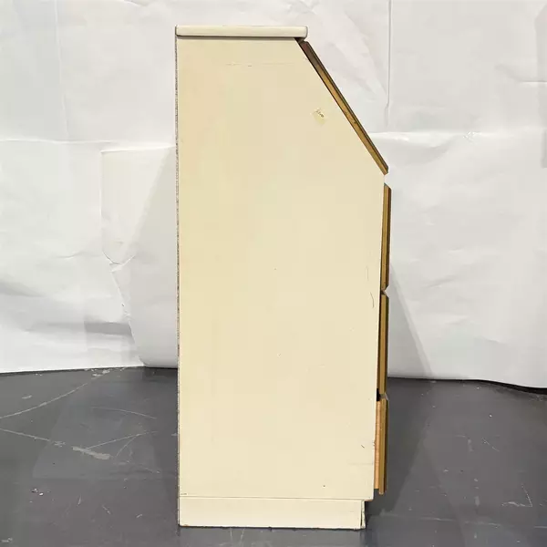 Vintage White Cream & Gold Secretary Dresser Desk