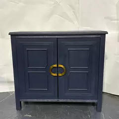 Navy Blue Entry Cabinet With Gold Brass Handles