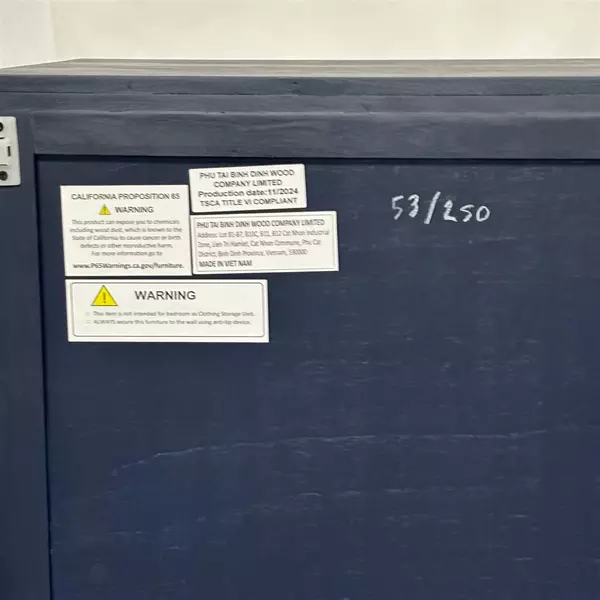 Navy Blue Entry Cabinet With Gold Brass Handles