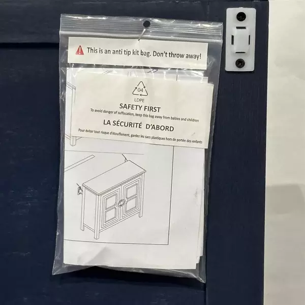 Navy Blue Entry Cabinet With Gold Brass Handles