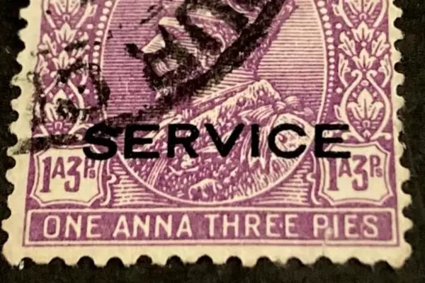 1927 India Postage Stamp King George V 1 Anna 3 Pies Used Hinged Purple
