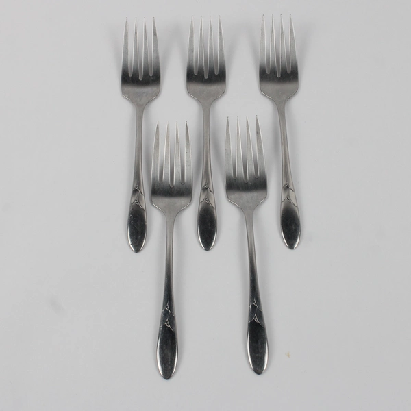 Lot Of 5 OneidaCraft Deluxe (Stainless) Flatware Salad Forks 6.5" Long