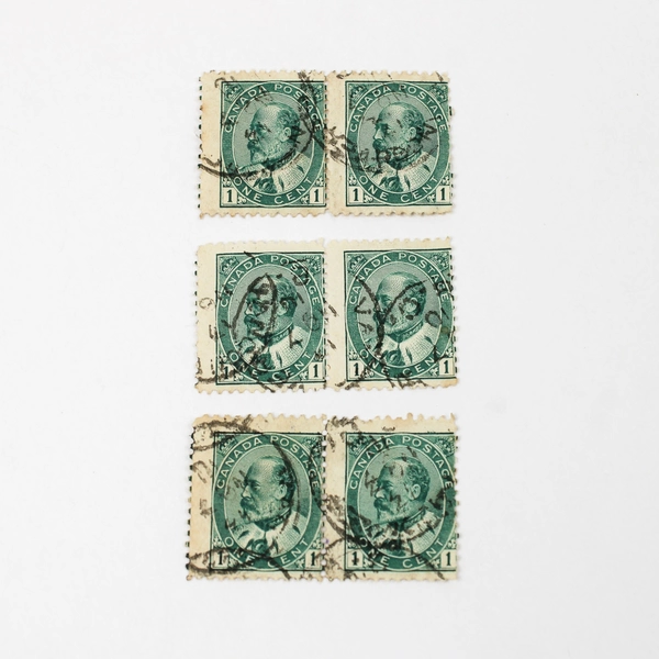Lot Of 8 Canada King Edward VII 1 Cent Pairs 2 Cents Single Stamps Used