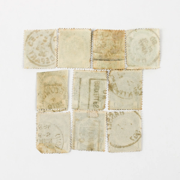 Lot Of 10 Belgium Coat Of Arms 1/5c Stamps Used 1890s 1900s