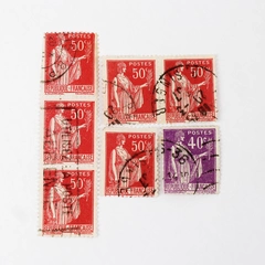 Lot Of 7 France Type Paix Peace Olive Branch 40c 50c Stamps Used 1930s