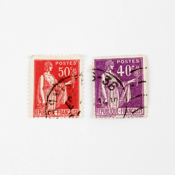 Lot Of 7 France Type Paix Peace Olive Branch 40c 50c Stamps Used 1930s