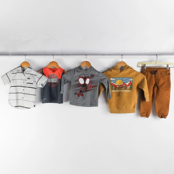 Lot of 5 Mixed Brands Little Boys 2T Sweatshirts, Shirts, and Jogger Jean Pants