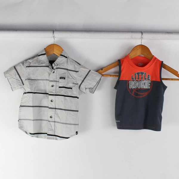 Lot of 5 Mixed Brands Little Boys 2T Sweatshirts, Shirts, and Jogger Jean Pants